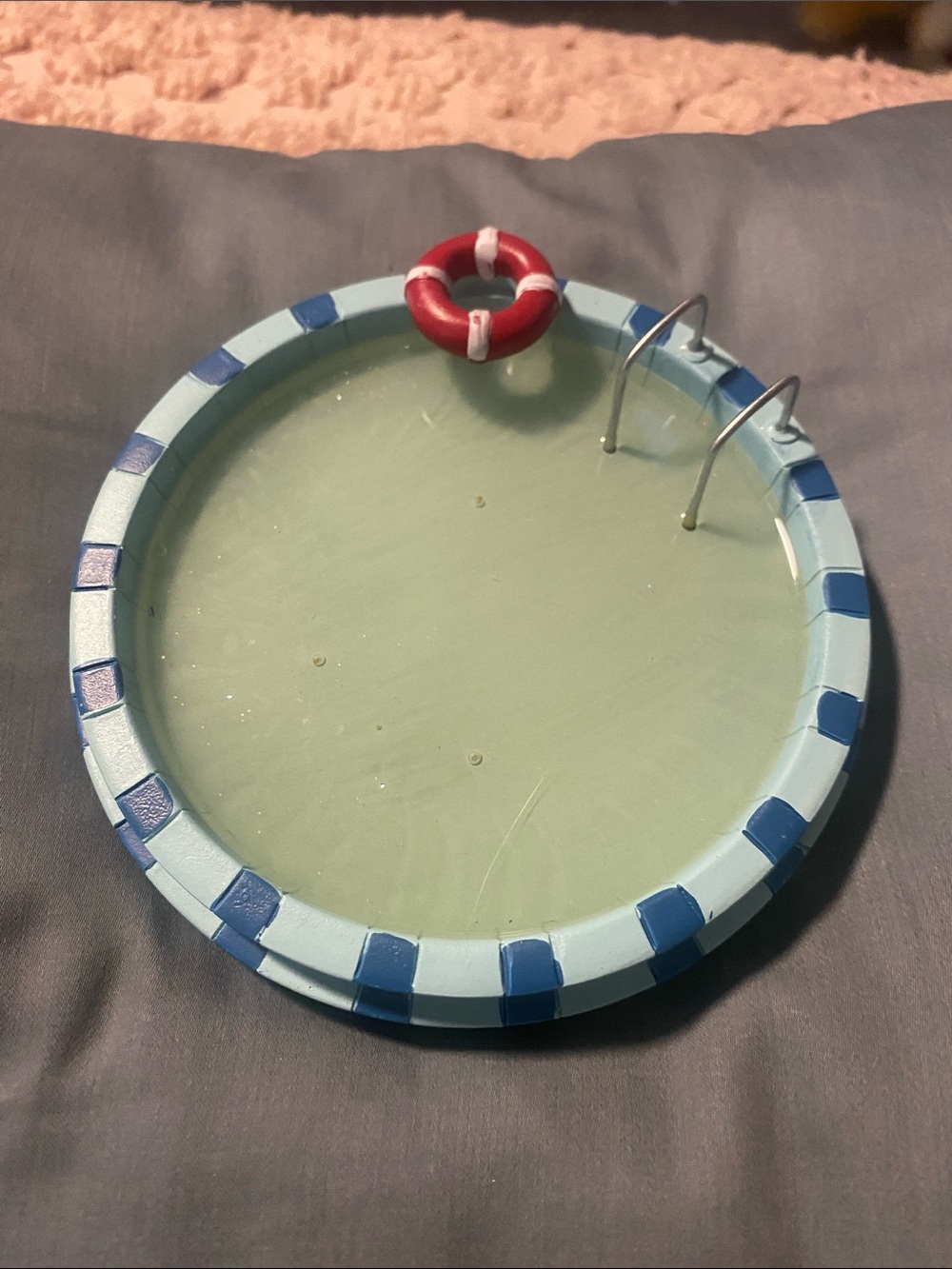 Ashland Light Blue and Dark Blue Mini Pool Coaster with Red Lifesaver